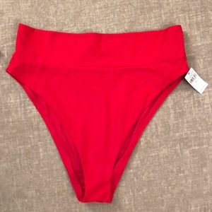 High rise cheeky swim bottoms - Apple red
